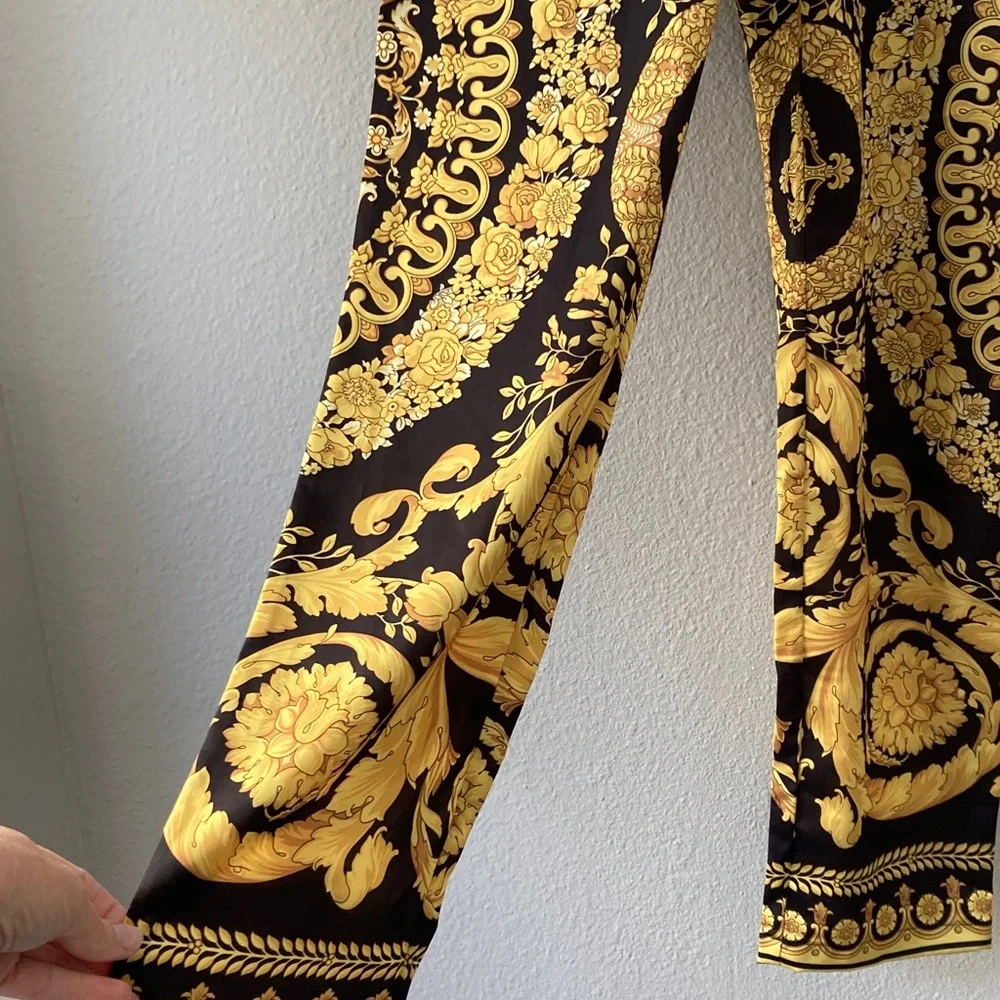 Versace Gold and Black Print Lounge Pants S - Picture 4 of 8